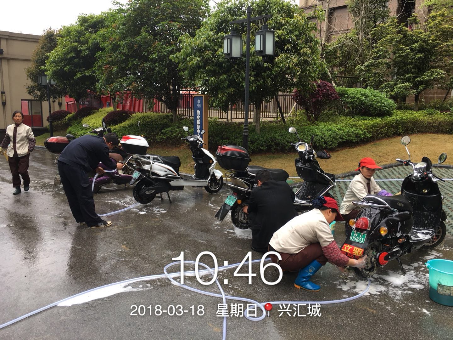 物業會定期免費為業主清洗汽車和電單車